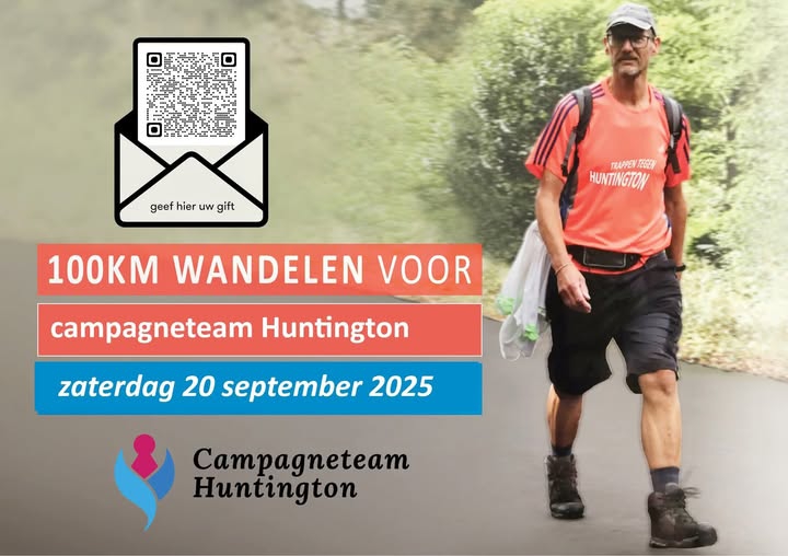 Jaap wandelt 100 km Tegen Huntington en Dam tot Dam